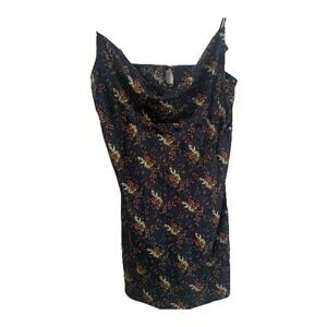 Victoria's Secret Lingerie Slip Dress 2009 Navy With Birds In Nest Design Medium